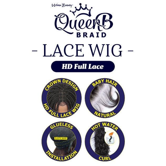 Queen B Lace Wig Qlw319 Box Braid Bob 12Inch-#1